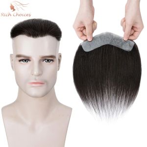 Toupees Zengin Seçenekler Erkekler Toupee Frontal saç çizgisi v Loop Remy saç çizgisi değiştirme sistemi% 100 yoğunluk doğal erkek saç uzantıları