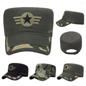 Berets Baumwolle Armee Hut Frühling Sommer Atmungsaktive Einstellbare Cadet Casual Baseball Cap