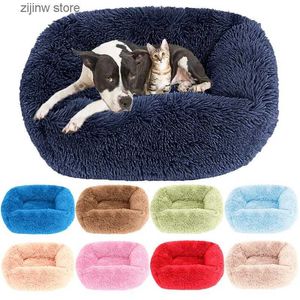 kennels pens Pet Bed for Dog Plush Sofa Fluffy Accessories Basket Baskets Large Small Big Cushion Pets Dogs Puppy Kennel Bedding Beds Cats Y240322