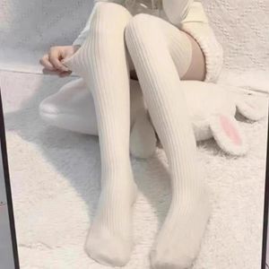 Women Socks Casual Warm Knitted Long Autumn Winter Solid Color Stockings Boot Calf Over Knee Leggings Harajuku Lolita Sox