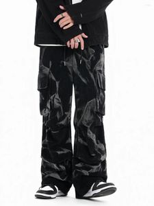 Pantaloni da uomo Elastico in vita Baggy Design Pieghevole Pantaloni cargo in velluto a coste per uomo Donna Hip Hop Large Streetwear Pantaloni sportivi Inverno Primavera