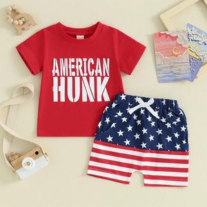 Kleidungssets Kleinkind Baby Junge 4. Juli Outfit Geborene Kleidung Kurzarm T-Shirt Shorts Vierter Sommer