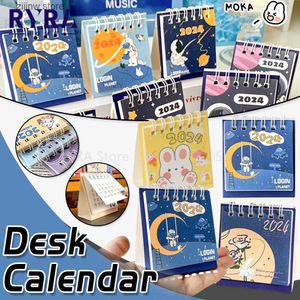 Calendário Cute Mini Calendar 2024 Desktop Calendar Notebook Calendar Cartoon Calendário Permanente Acessórios de Escritório Presentes para Festival Infantil Y240322