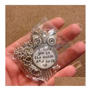 Pendant Necklaces I Love You To The Moon And Back Owl Necklace White Jewelry For Him Her Art Men Gifts Drop Delivery Pendants Dhjwl