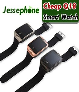 Relógio inteligente com câmera q18 bluetooth smartwatch sim tf slot para cartão de fitness atividade rastreador esporte relógio para android 1pcs3894185