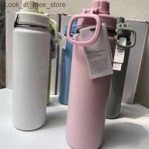 Mugs 1pc With lu710ML Insulated Sports Water Bottles Stainless Steel Pure Titanium Vacuum Portable Leakproof Outdoor Cups 1114 Q240322