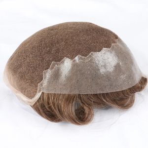 Toupees Toupees Q6 Base Lace & PU Men'S Capillary Prothesis Natural Hairline Men Hair System Lace Human Hair Men Toupee With Bleached Knot