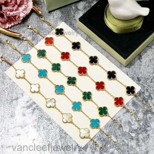 Cleef Four Leaf Clover Armband Designer van Four Leaf Clover Armband Brand Classic Natural Turquoise Five Flower Clover Armband Korean Par Designer