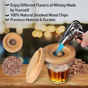 Barverktyg cocktail rökare set bar trä rökt trä huva whisky rökning trä chips box cocktails infuser kit kök tillbehör 240322