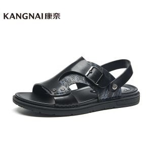 Sandálias Kangnai Men Sandals Cow Leather Flats