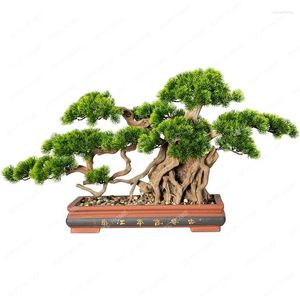 Dekorativa blommor konstgjord hälsning tall bonsai kontor dekoration hall vardagsrum och el hem dekorationer