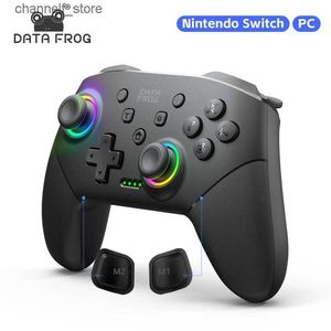 ゲームコントローラージョイスティックデータカエルワイヤレススイッチスイッチ/スイッチ用のワイヤレススイッチプロコントローラースイッチ用PCゲームパッド用のプログラム可能なジョイスティックライトコントロール240322