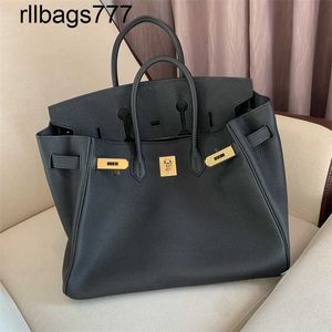 Genuine leather BK Handbag Home Togo Cowhide Lychee Grain Portable Lock Buckle Black Versatile Casual Light Luxury Tote Shoulder Bags