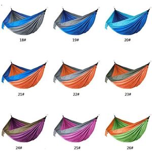 X Inch Outdoor Parachute Cloth Hammock Foldable Field Camping Swing Hanging Bed Nylon Hammocks With Ropes Carabiners Colors DBC DHL C A