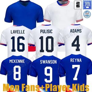 Футбольные майки PULISIC USAS 2024 года REYNA AARONSON WEAH ACOSTA McKENNIE 23 24 Maillot De Futol FERREIRA DEST Morgan Us Футболка RAPINOE DUNN Мужчины Женщины Дети