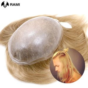 Toupees toupees #613 capelli lunghi toupee per uomo iniezione base pelle base remy peli 14/16 pollici di capelli lunghi per capelli full putle da uomo.