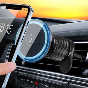 Cell Phone Mounts Holders Magsafe Car Phone Holder Magnetic Car Mount Magnet Support Mobile Bracket in Car For iPhone 15 14 13 12 11 Samsung 240322