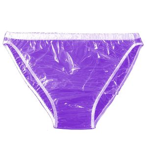 Sissy Elastik Bel Clear Pvc Şeffaf Panties Seksi Seethreged iç çamaşırı unisex fetiş plastik kulüp pantolon erotik lingere 240311