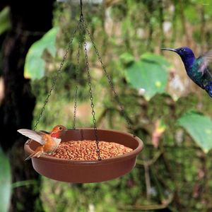 他の鳥の供給給餌皿トレイプラットフォームフィーダーウォーターボウルとチェーンハンギングバスの屋外の屋外の屋外の吊り浴