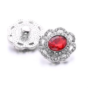 Snap Button Jewelry Ginger Charms Rhinestone Flower 18 mm metalowe guziki Snap Dopasowanie 18 mm Snap Bransolet Naszyjnik