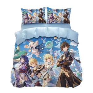 Zestawy pościeli Anime Urocza dziewczyna zestaw 3D Drukuj Drukuj Nekopara Cover Cover Japan Cartoon Bed for Sypialnia Home Tekstyle