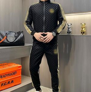 Męski dres Black Letter Plaid Long Rleeve Cardiagn Cardiagn Spants Jogging dwuczęściowy scenariusz Designer Tracksuit Mężczyznę sportową 38F