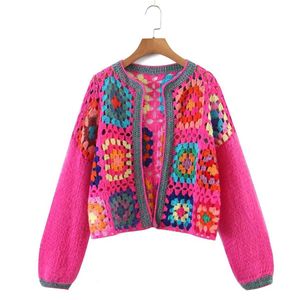 2023 primavera vintage inverno cardigan feminino mão crochê camisola