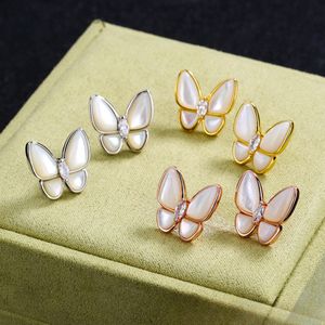 Orecchini di design di lusso di nuova marca per donna oro 18 carati oro rosa argento dolce orecchini Fritillary orecchini ragazza orecchini gioielli regalo