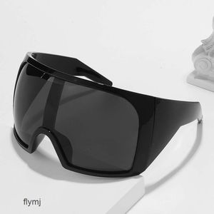 2 szt. Moda luksusowy projektant Nowe okulary przeciwsłoneczne pełne opakowanie Y2K Ski sportowe w stylu luster