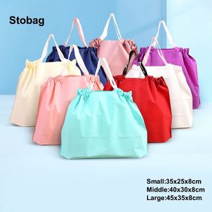 Stobag 50pcs أكياس الرباط ملابس التغليف التغليف مربع تخزين حزمة هدية الجيب الحقائب المحمولة مخصصة 240312