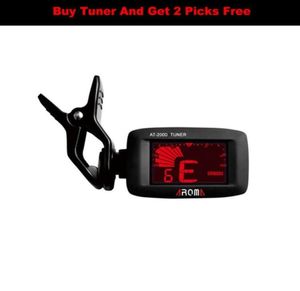 Aroma AT200D High Quality Clip On Guitar Tuner Portable Universal Digital Tuner for Chromatic Guitar Bass Ukulele Violin1875345