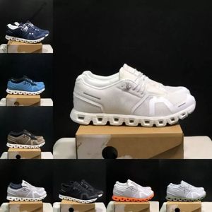 Frete grátis 2024 Cloud 5 Designer Running Shoes All Black Undyed Pearl White Flame OnColuds 5 Surf Cobble Glacier Grey Mens Womens Trainer Sneaker Tamanho 36-45 com caixa