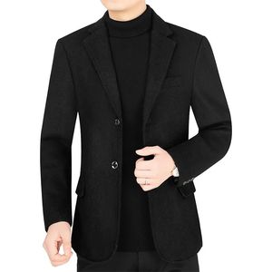 Autumn Men Woolen Blazers Jackets Cashmere Business Casual Suits Coats Male Slim Fit Wool 4XL 240311
