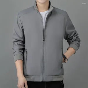 Jaquetas masculinas 2024 de alta qualidade piloto sólido jaqueta casual para homens primavera e outono moda casaco de negócios gola esportes jacke