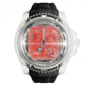 Zegarek na rękę Modne przezroczyste silikonowe czarny wzór sztuki zegarek zegarek na nadgarstek sportowy kwarcowy i damski