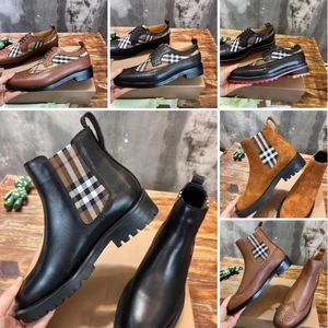 Buty designerskie Vintage Check Panel Skórzowe buty derby luksusowe męskie detale biznesowe skórzane buty chelsea but butów wysokiej jakości rozmiar 39-46