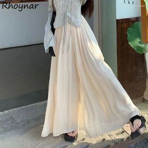 Women's Pants Wide Leg For Women Chinese Style Folds Spring Summer Vintage Aesthetic Loose Classic Ladies Streetwear High Waist Trousers