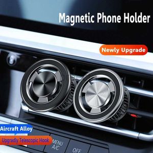 Suportes de montagem de telefone celular Suporte de telefone magnético compatível com suporte de carro MagSafe para iPhone 14 13 12 Clipe de ventilação de ar de carro Suporte de telefone de montagem de celular 240322