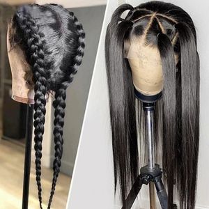 Perucas completas do laço cabelo humano pré arrancado brasileiro remy perucas de cabelo para as mulheres osso em linha reta perucas de cabelo humano hd perucas de renda transparente