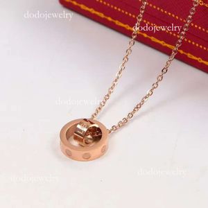 Designer Love Necklace Pendant Rose Gold Color Vintage Collar Costume Carttie Jewelry Valentine's Day With Box