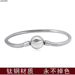 I più venduti Panjia Accessori con perline a foro grande in acciaio inossidabile Bracciale basic in osso di serpente da 3 mm