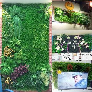 Decorative Flowers DIY Artificial Plant Flower Wall Background Fake Grass Lawn Wedding Decoration Mall Home Decor Accessories Simulation