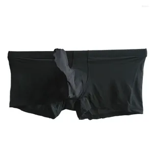 Unterhosen Herren Ice Silk Thin Boxer Elephant Nose Pouch Bequemes Höschen Atmungsaktive Unterwäsche Solid