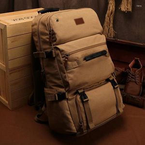 Plecak Podróż Duża pojemność Procuchy 80L Vintage Canvas Waterproof Waterproof Poliester Bag