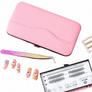 Eyel pincett kit Stainl Steel Exakt 3D-volymfläkt Eyebrow Tweezer N-Magnetic L Extensi Accores Makeup Tools Y2OO#