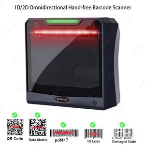 2D Barkod Tarayıcı Tablo Barkod Okuyucu Kablolu Büyük Masaüstü USB USB Handfree Yüksek Hızlı QR Kodu Süpermarket için 240318