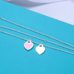 Colar de grife TC TC Double Heart Pingente Pingente Colares Designer Jóia Designer para Mulheres Fine 925 Jóias de Cadeia Pura Pure Mulher Tenha Charms Irmã Presente