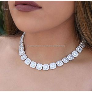 2Mm 3Mm 4Mm 5Mm 6.5Mm Vvs Lab Diamond Jewelry Custom 4 Prongs Hand Set Gra Certified Moissanite Tennis Chain