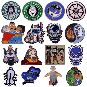 Avatar The Last Airbender Emalj Pins Tui och La Appa Aang Metal Brooch Badge Fashion Jewellery Backpack Accessory Gifts 2332