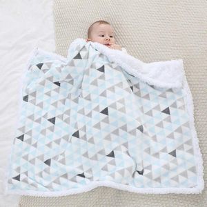 Filtar baby filt varm fleece termisk född mjuk barnvagn sömn täcker spädbarn sängkläder swaddle wrap tvättbart tjockt täcke
